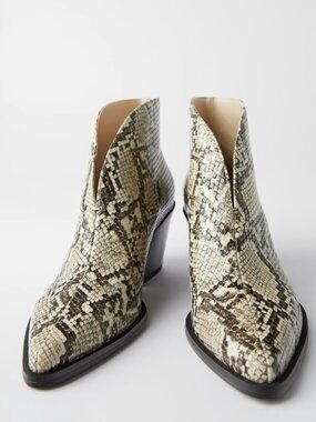 Zara Snakeskin Western Boots